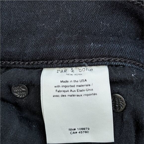 Rag & bone Women's High Rise Shiny Black Jeans Size 25 - Picture 11 of 13